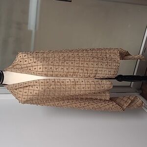 Unbranded Tan Coloured Scarf/Shawl with Gold Metallic Detailing